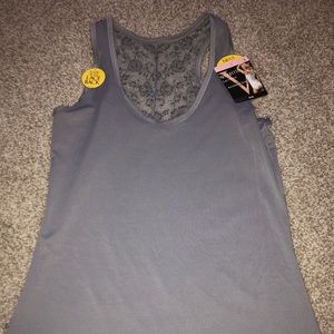Grey lace tank top